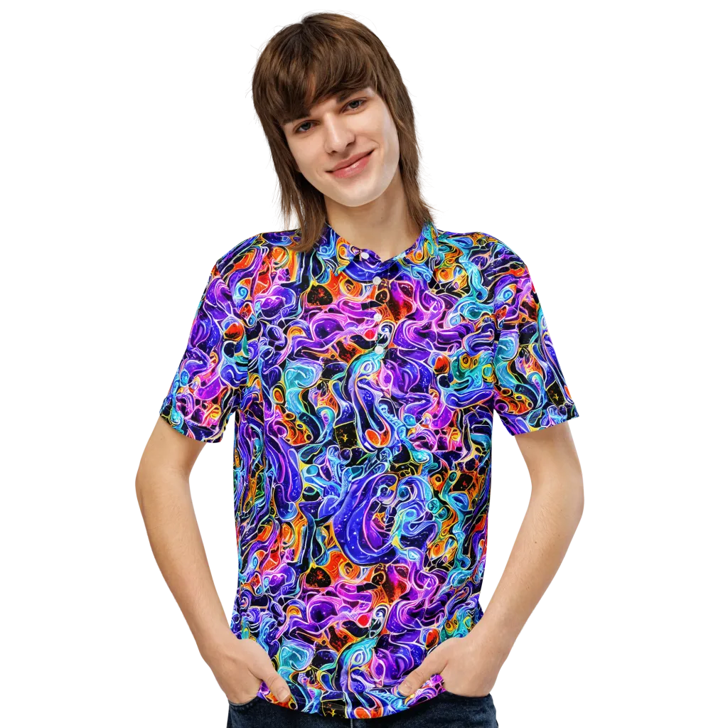 Violet Firestorm on Men's Slim Fit Polo Shirt — Front