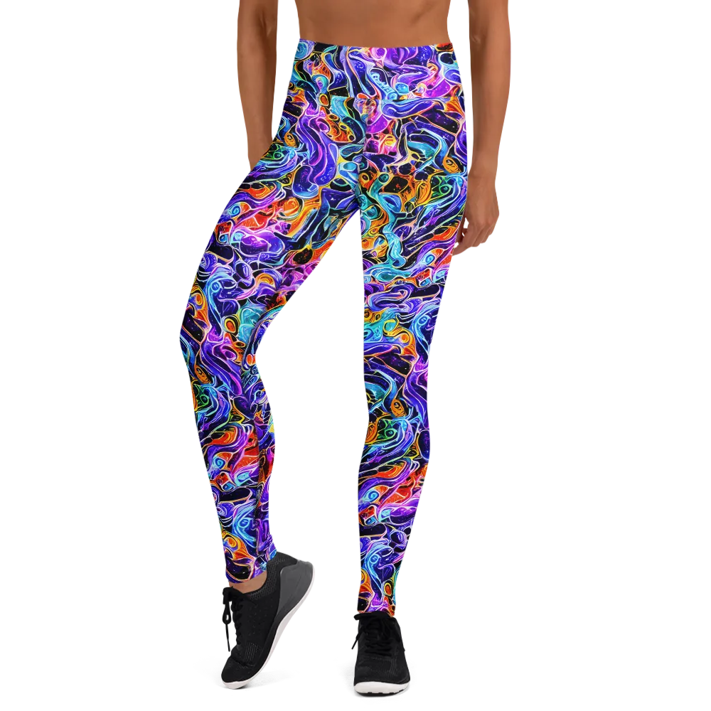 Violet Firestorm on Yoga Leggings — Front