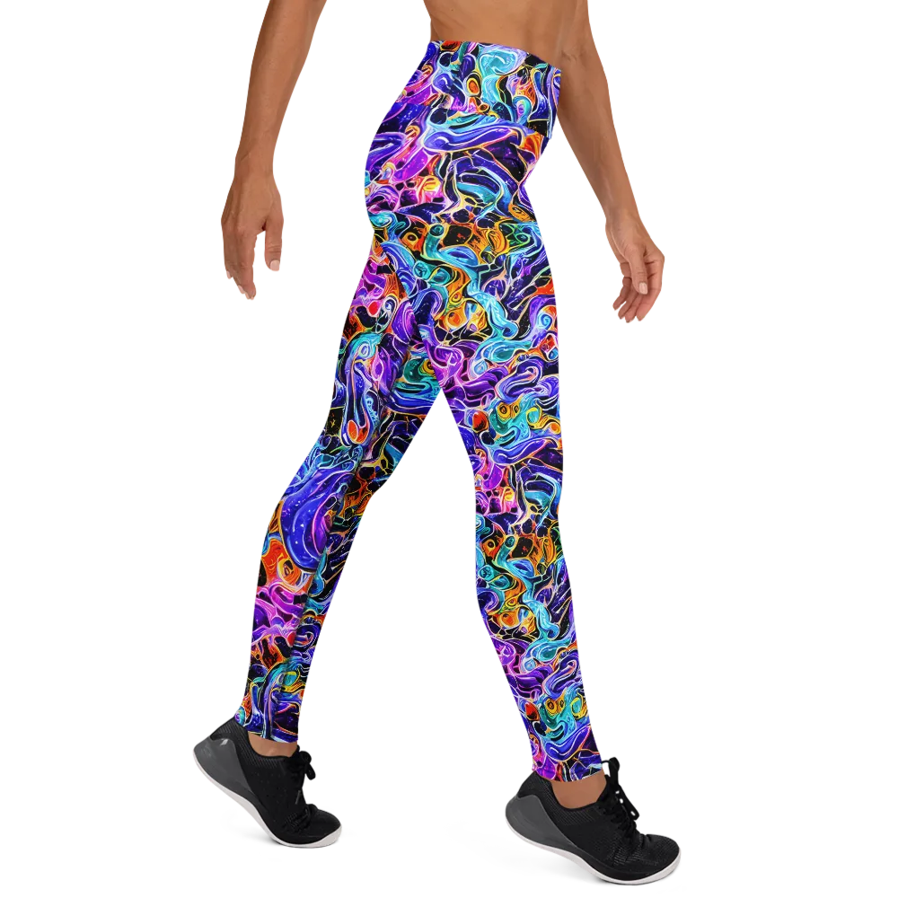 Violet Firestorm on Yoga Leggings — Right
