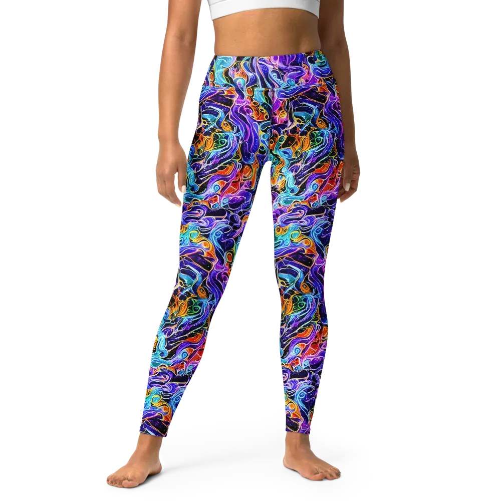 Violet Firestorm on Yoga Leggings — Front