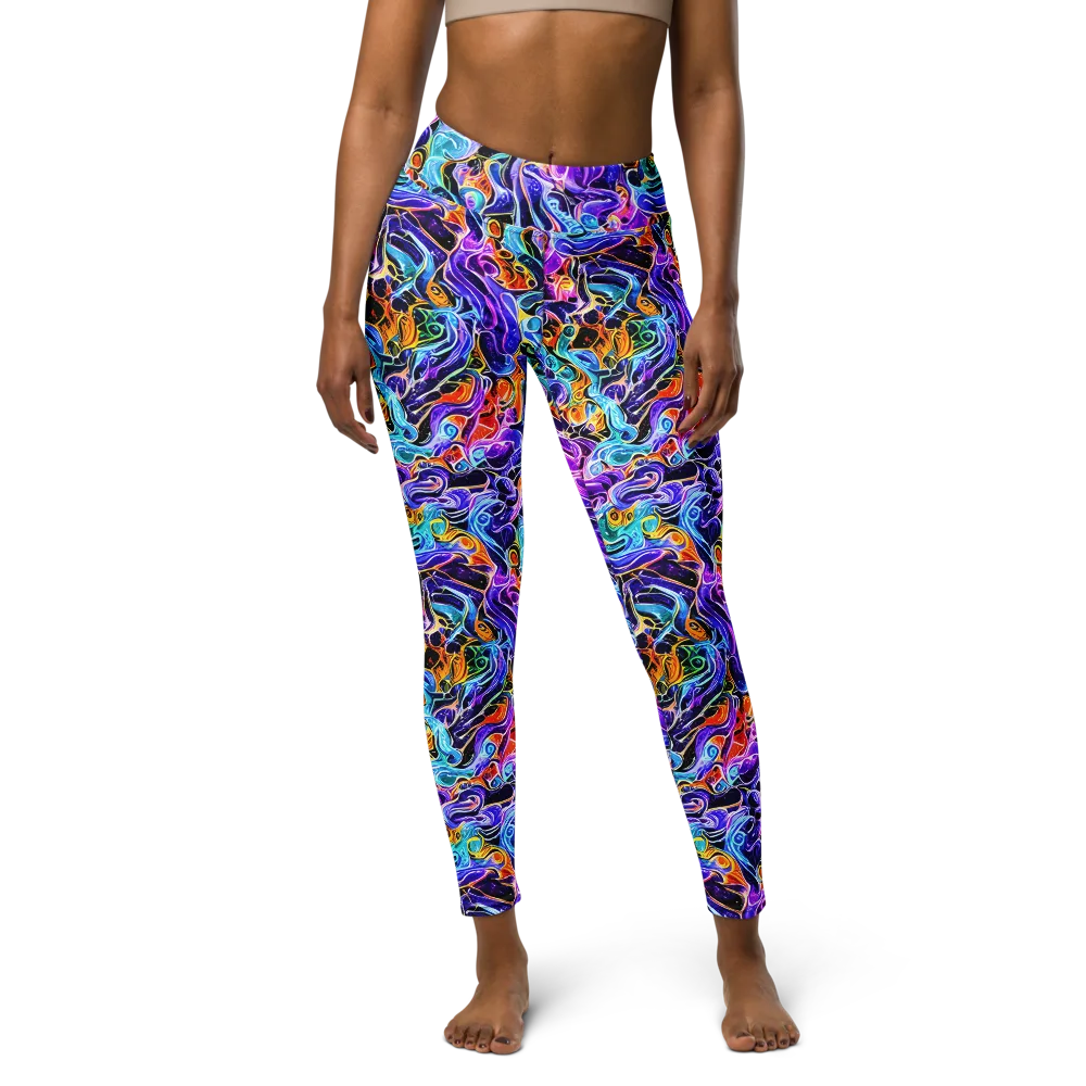 Violet Firestorm on Yoga Leggings — Front