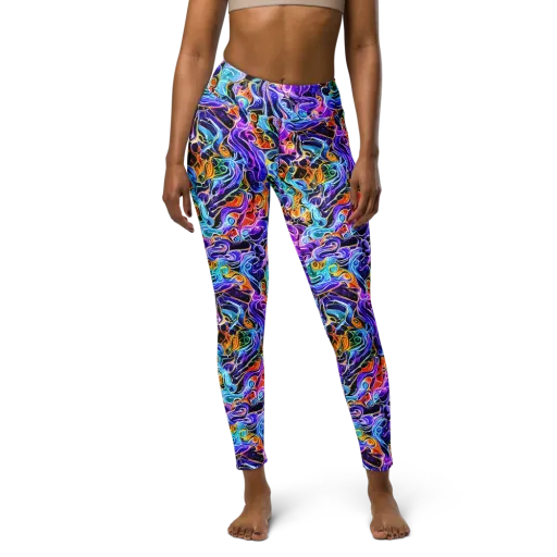 Violet Firestorm on a Yoga Leggings