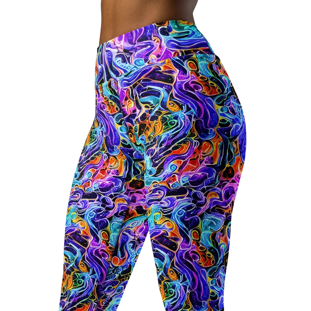 Violet Firestorm on Yoga Leggings — Left Front