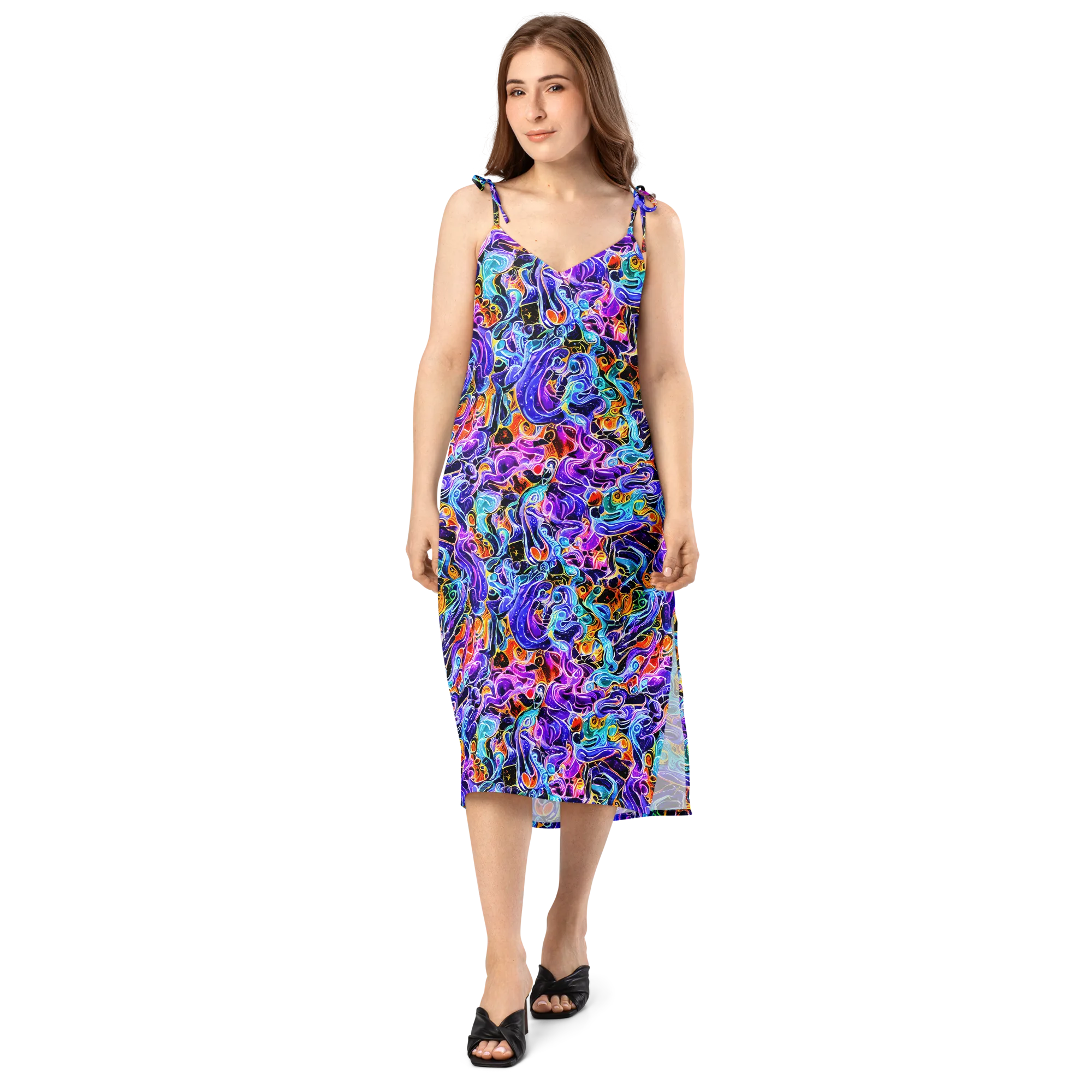 Violet Firestorm on Slip Dress — Front
