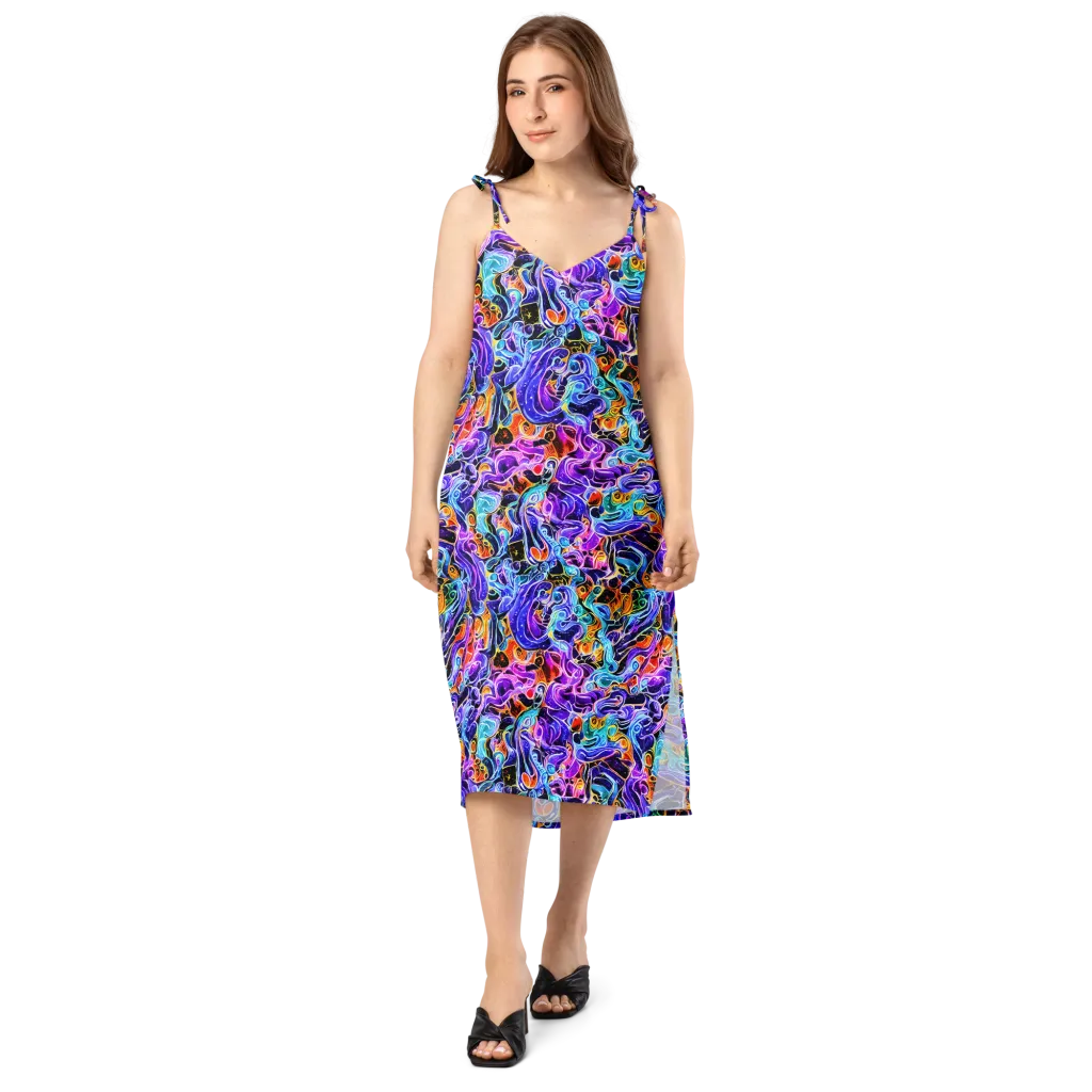 Violet Firestorm on Slip Dress — Front