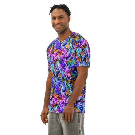 Violet Firestorm on a Men's Cotton Crew Neck T-Shirt
