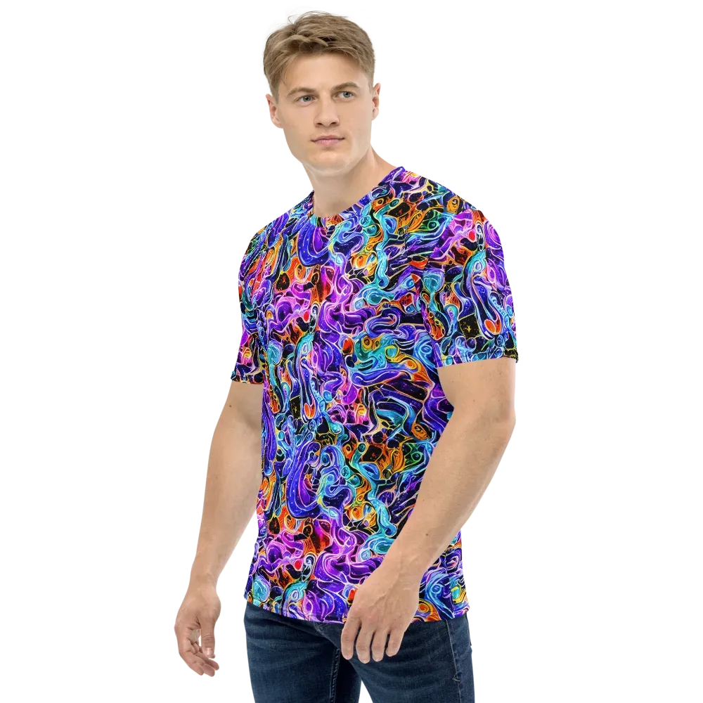 Violet Firestorm on Men's Crew Neck T-Shirt — Left