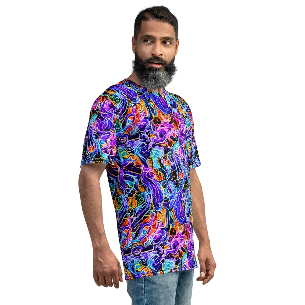 Violet Firestorm on Men's Crew Neck T-Shirt — Right