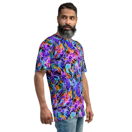 Violet Firestorm on a Men's Crew Neck T-Shirt