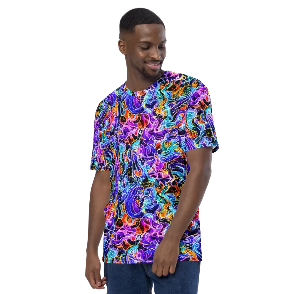 Violet Firestorm on Men's Crew Neck T-Shirt — Left