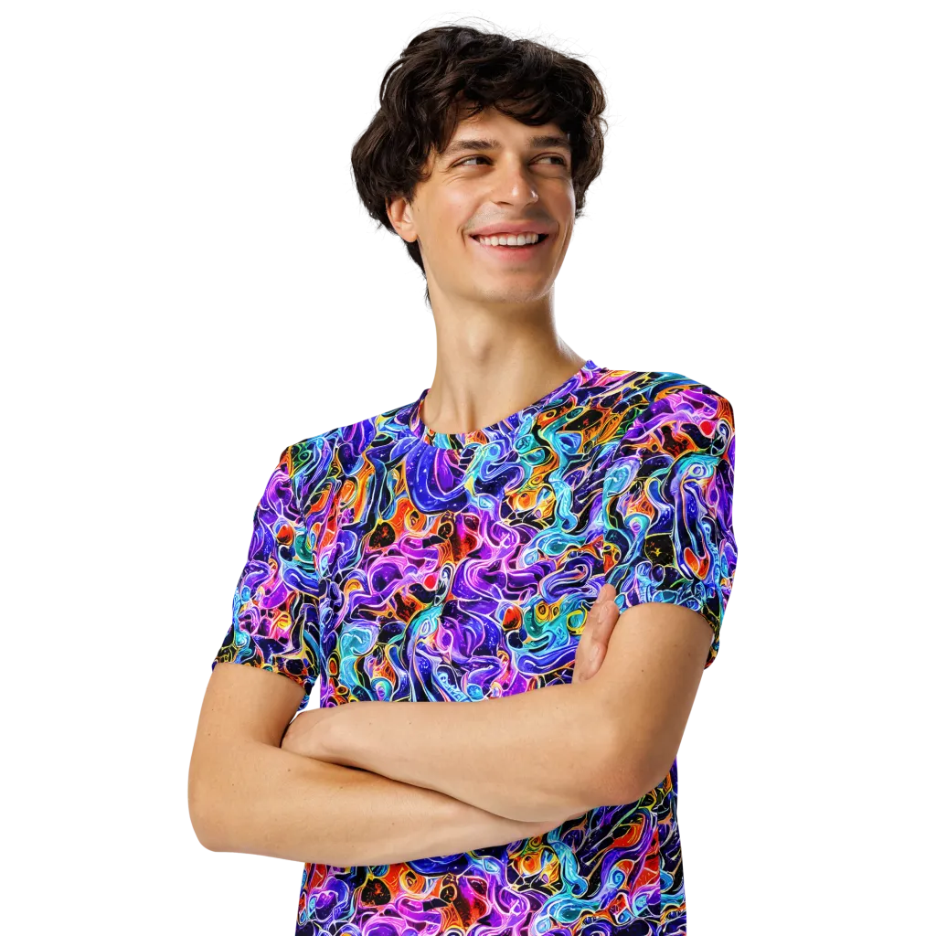 Violet Firestorm on Men's Crew Neck T-Shirt — Left Front