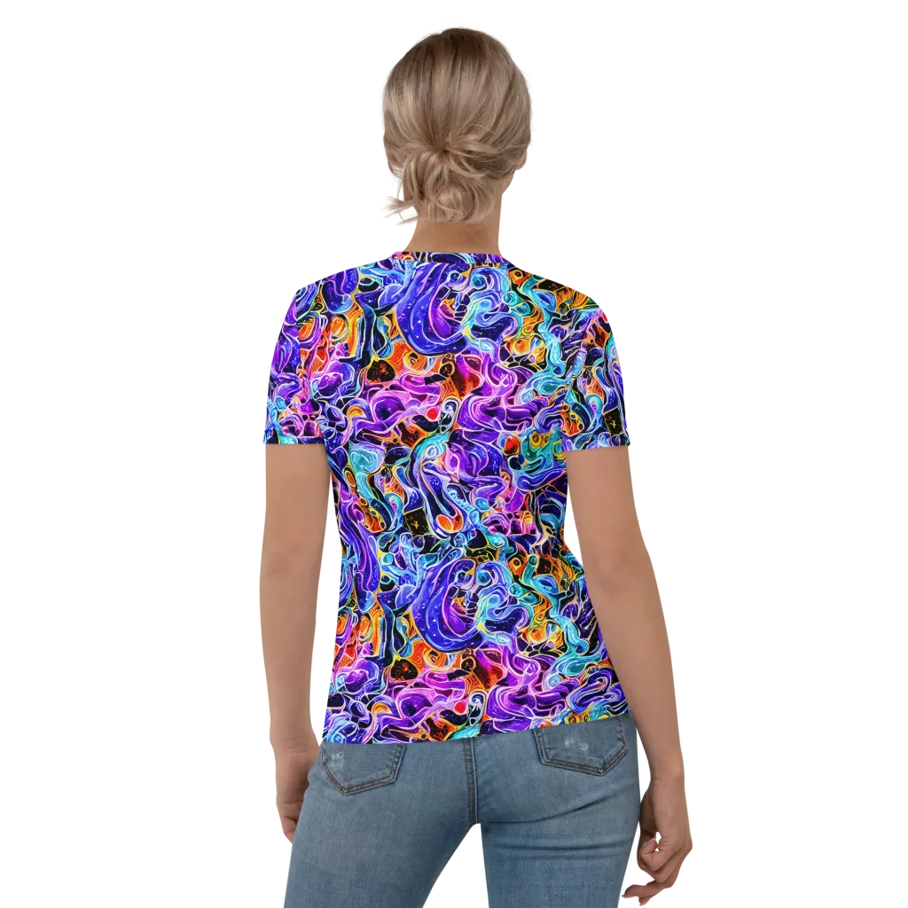 Violet Firestorm on Women's Crew Neck T-Shirt — Back