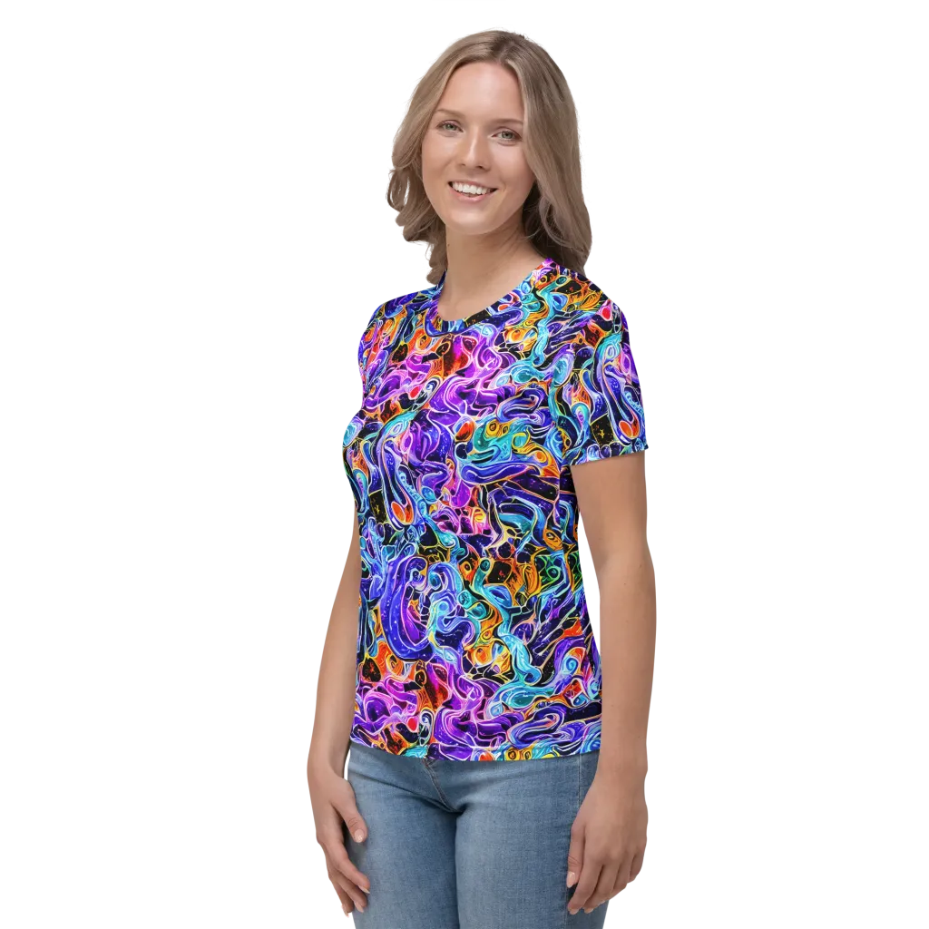Violet Firestorm on Women's Crew Neck T-Shirt — Left
