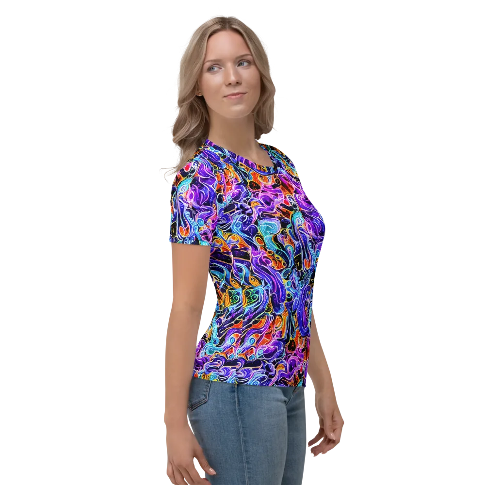 Violet Firestorm on Women's Crew Neck T-Shirt — Right