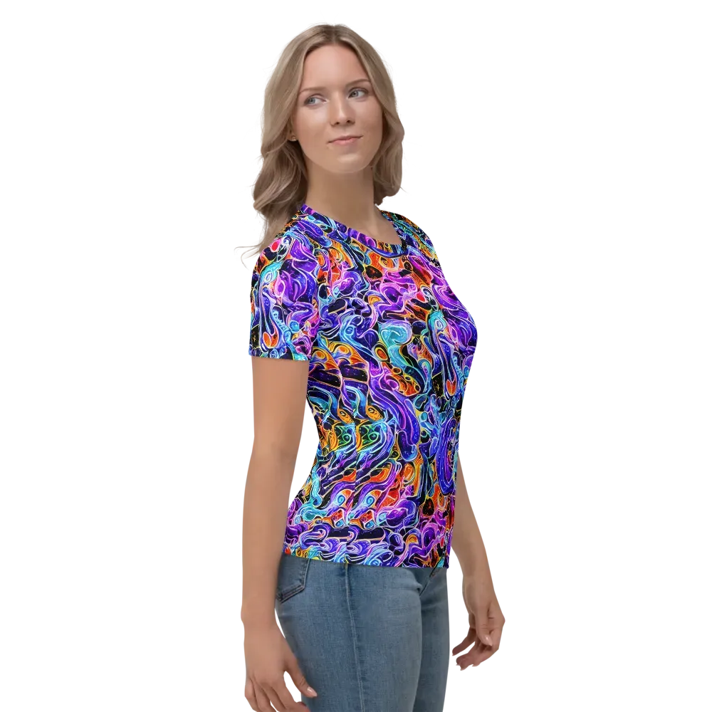Violet Firestorm on Women's Crew Neck T-Shirt — Right