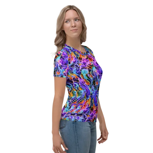 Violet Firestorm on a Women's Crew Neck T-Shirt