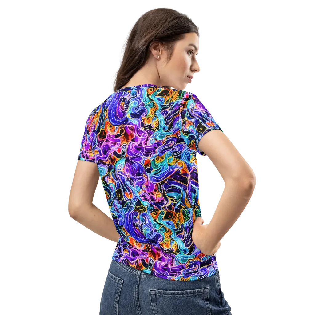 Violet Firestorm on Women's Crew Neck T-Shirt — Back