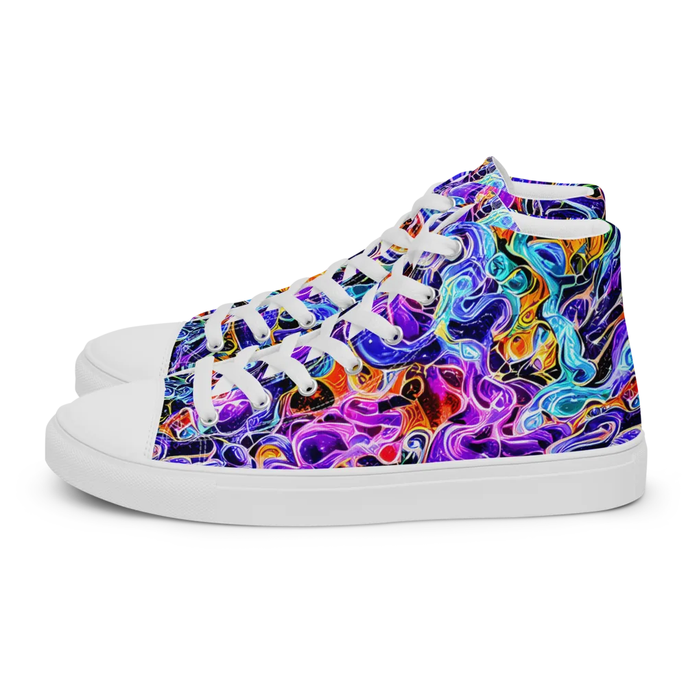 Violet Firestorm on Women's High Top Canvas Shoes — Left