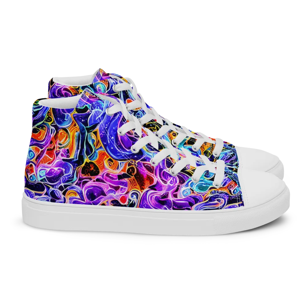 Violet Firestorm on Women's High Top Canvas Shoes — Right