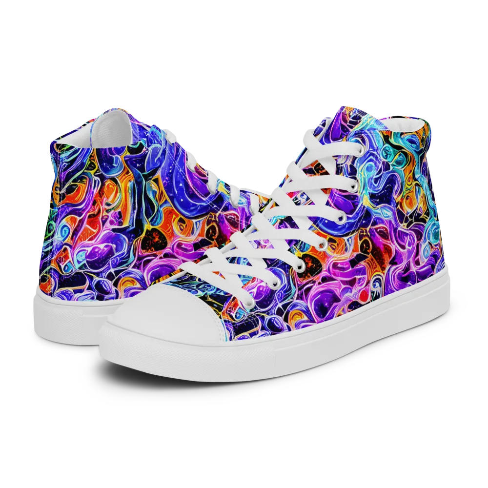 Violet Firestorm on Women's High Top Canvas Shoes — Left