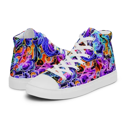 Violet Firestorm on a Women's High Top Canvas Shoes