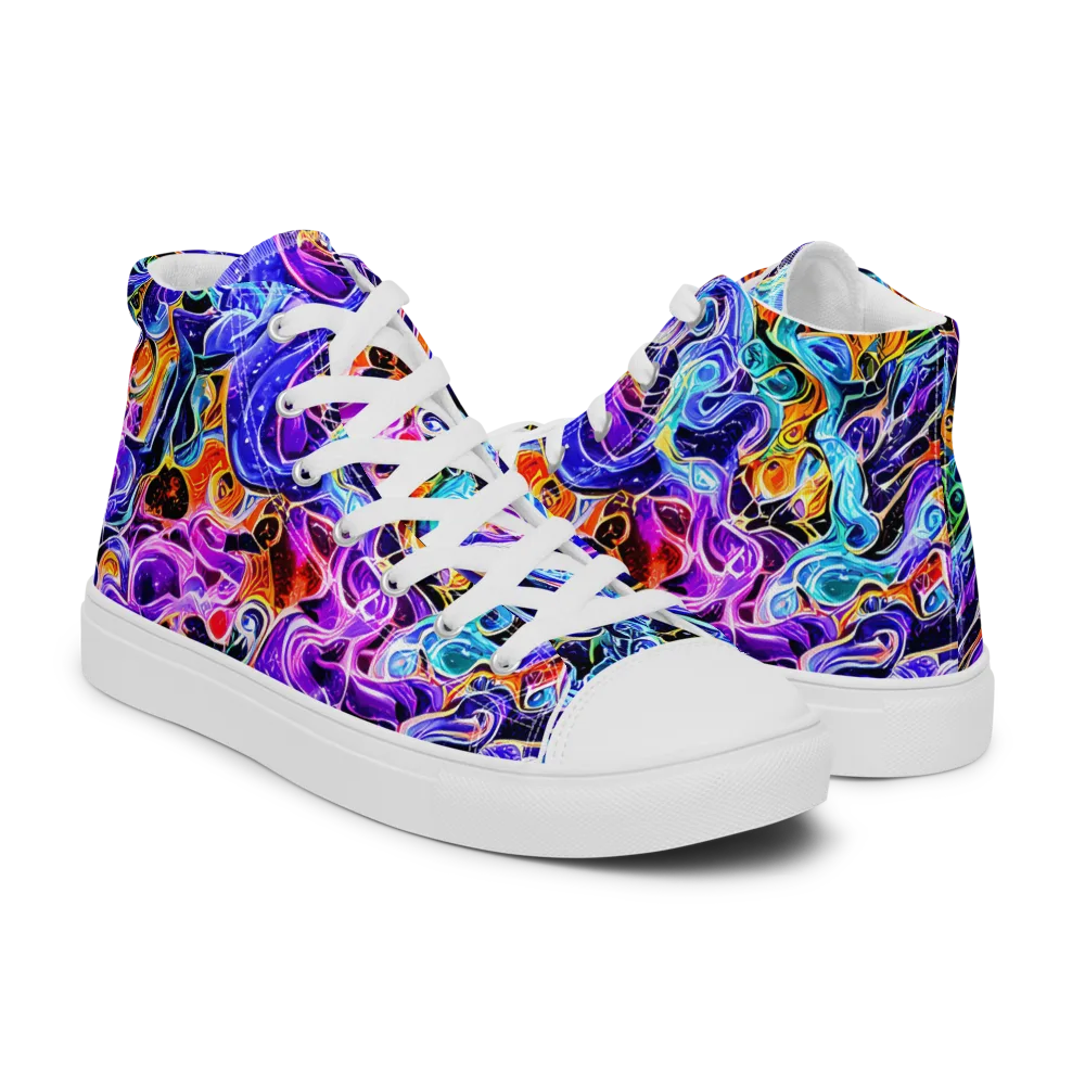 Violet Firestorm on Women's High Top Canvas Shoes — Right