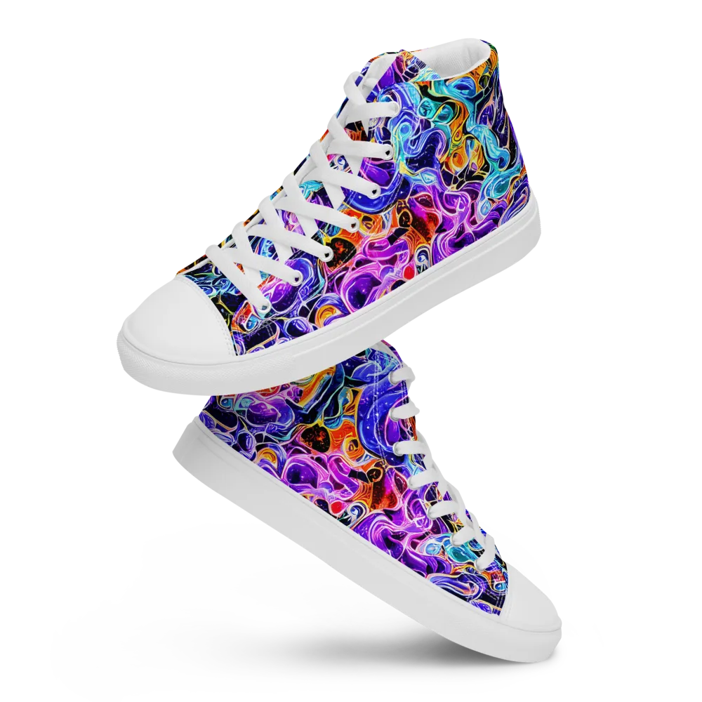 Violet Firestorm on Women's High Top Canvas Shoes — Front