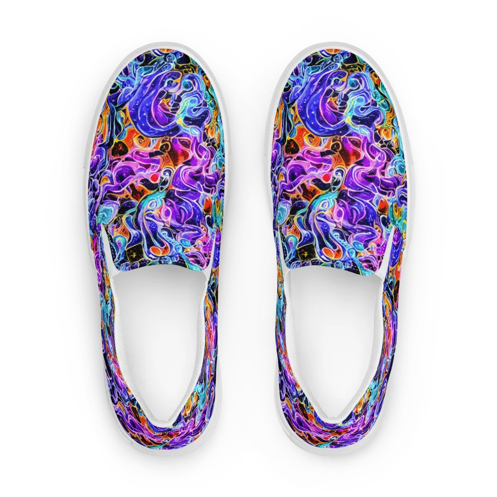 Violet Firestorm on Men's Slip-On Canvas Shoes — Front