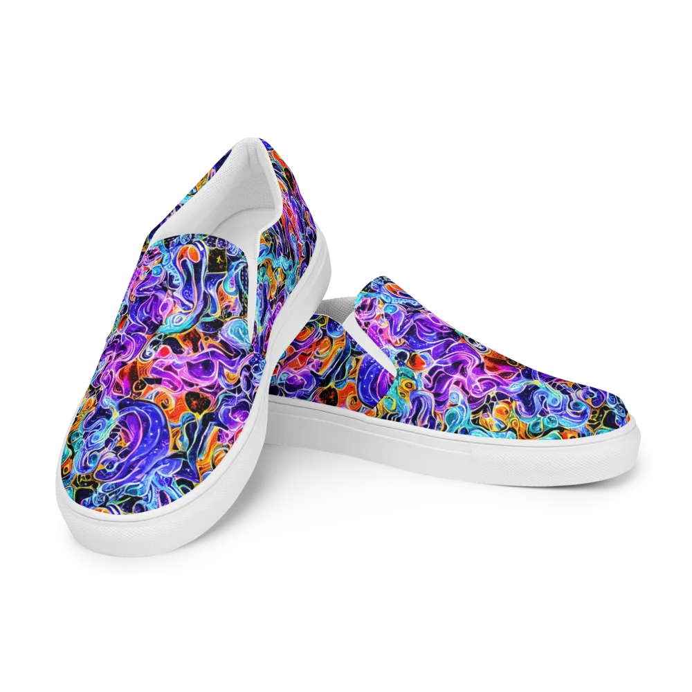Violet Firestorm on Men's Slip-On Canvas Shoes — Left Front