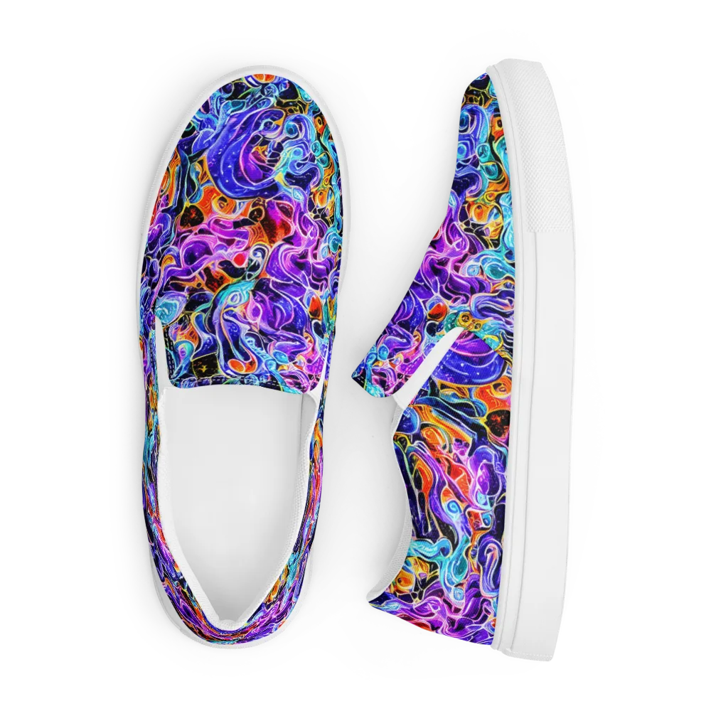 Violet Firestorm on Men's Slip-On Canvas Shoes — Front