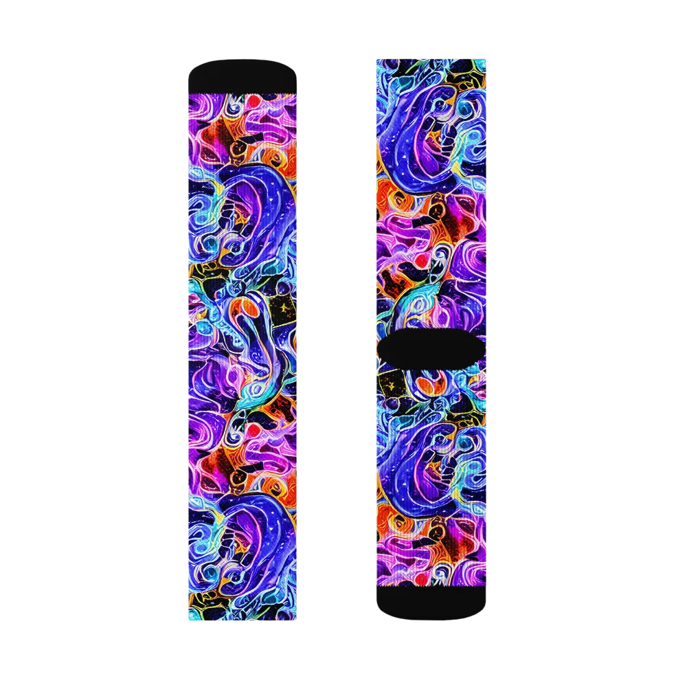 Violet Firestorm on Socks — Right Sock