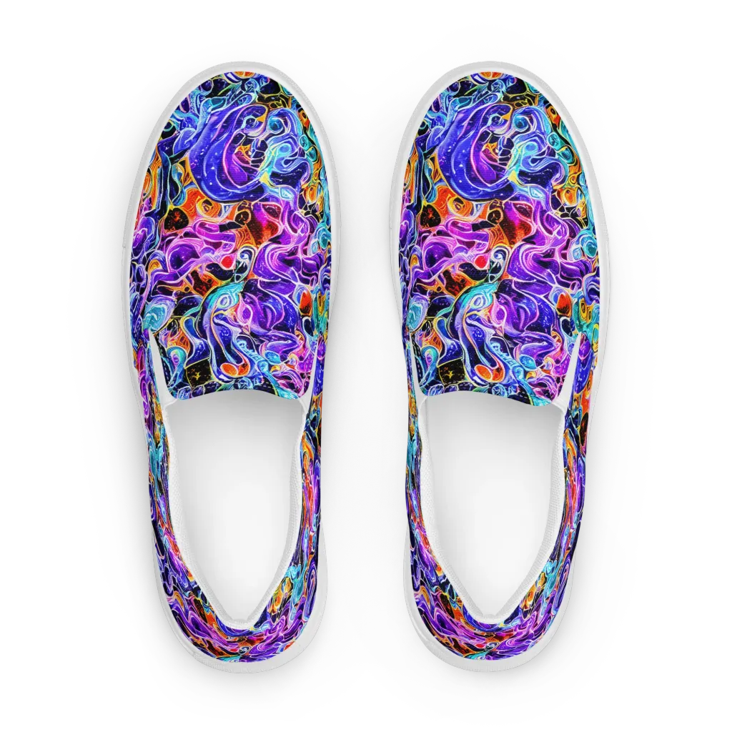 Violet Firestorm on Women's Slip-On Canvas Shoes — Front