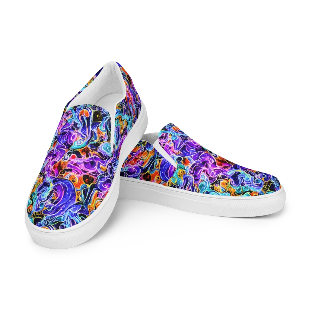 Violet Firestorm on Women's Slip-On Canvas Shoes — Left Front