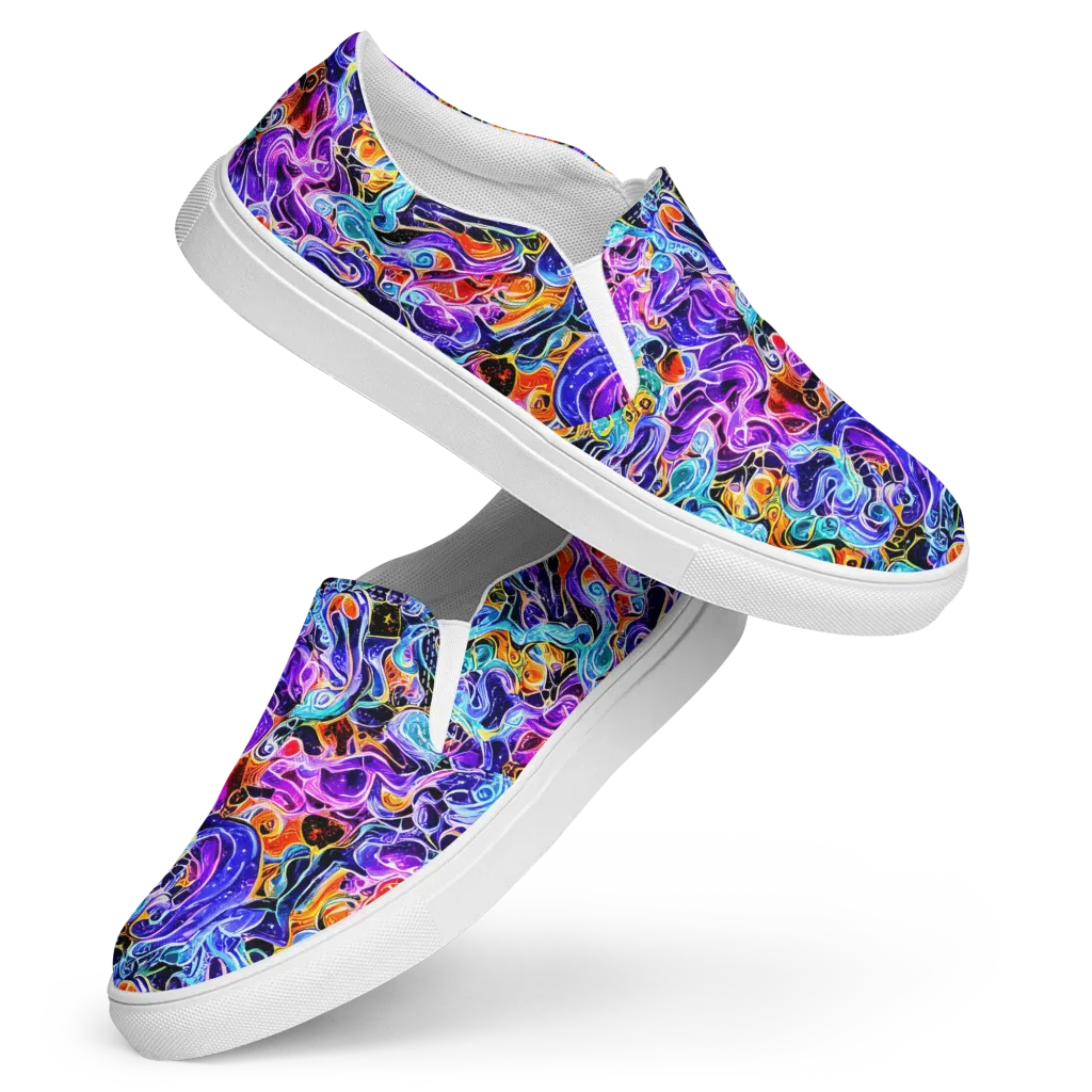 Violet Firestorm on Women's Slip-On Canvas Shoes — Front