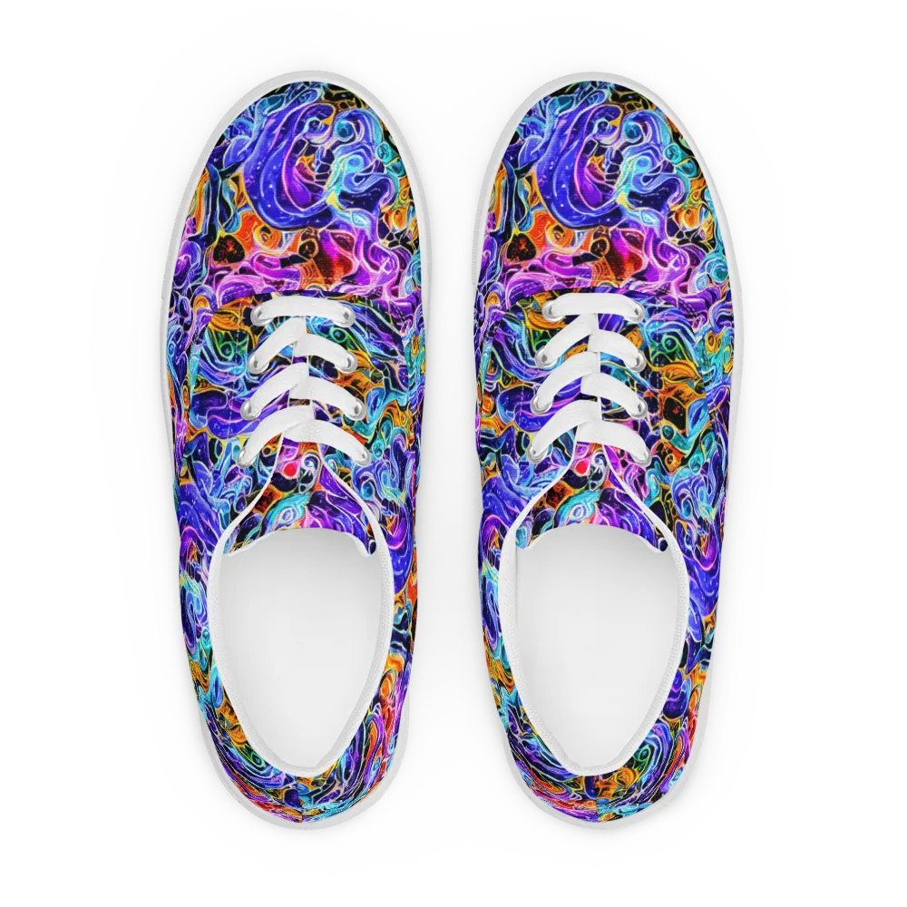 Violet Firestorm on Men's Lace-Up Canvas Shoes — Front