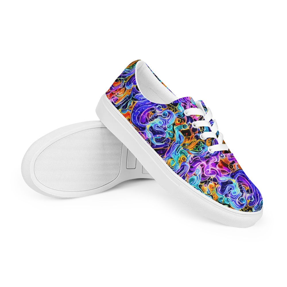 Violet Firestorm on Men's Lace-Up Canvas Shoes — Right Front