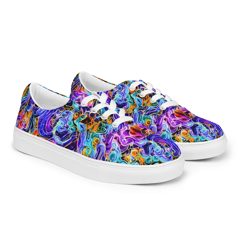 Violet Firestorm on Men's Lace-Up Canvas Shoes — Right Front