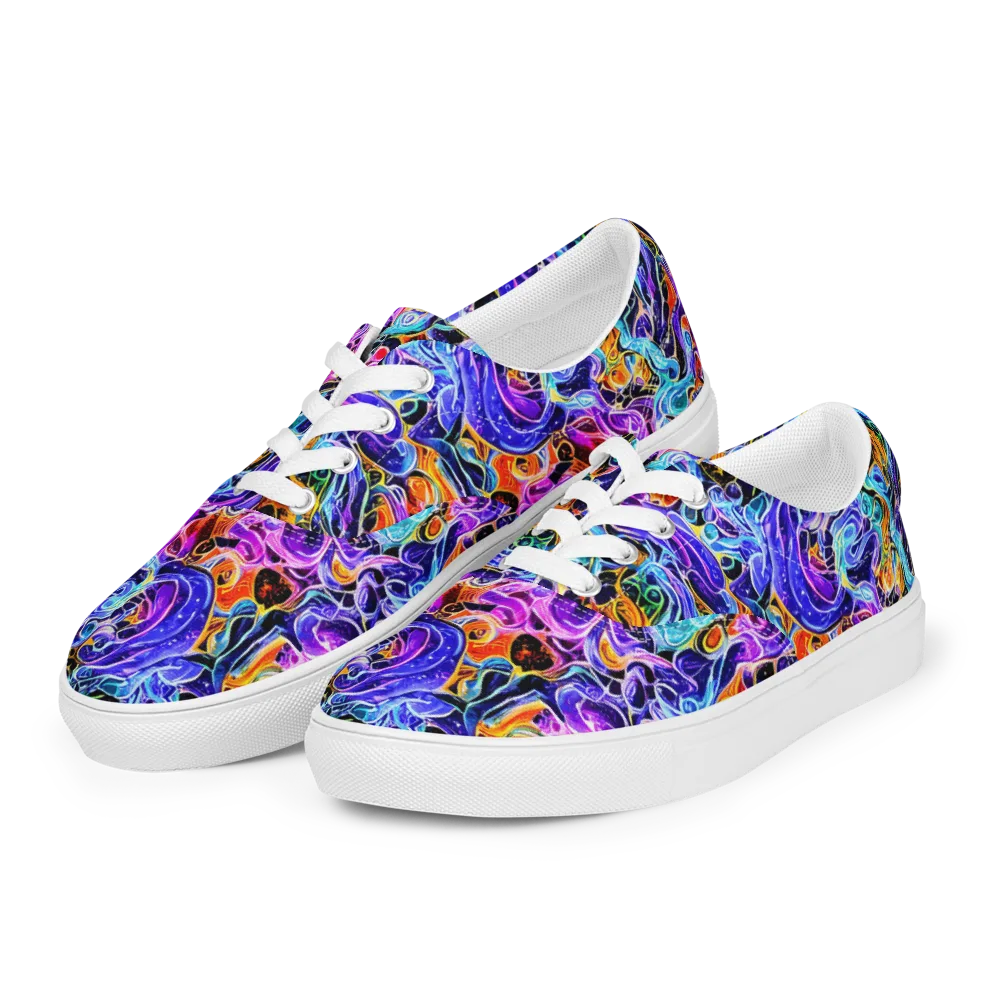 Violet Firestorm on Men's Lace-Up Canvas Shoes — Left Front