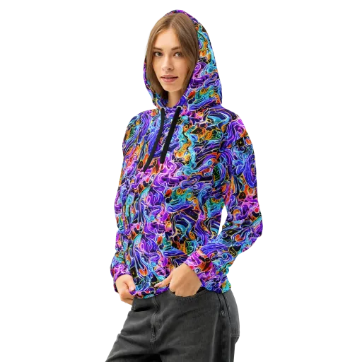 Violet Firestorm on a Cotton Hoodie