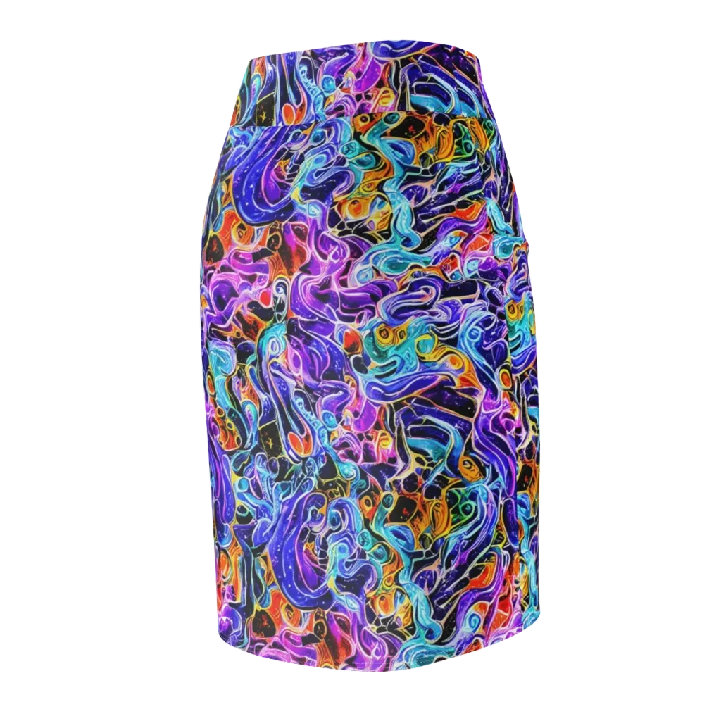 Violet Firestorm on Pencil Skirt — Back Side