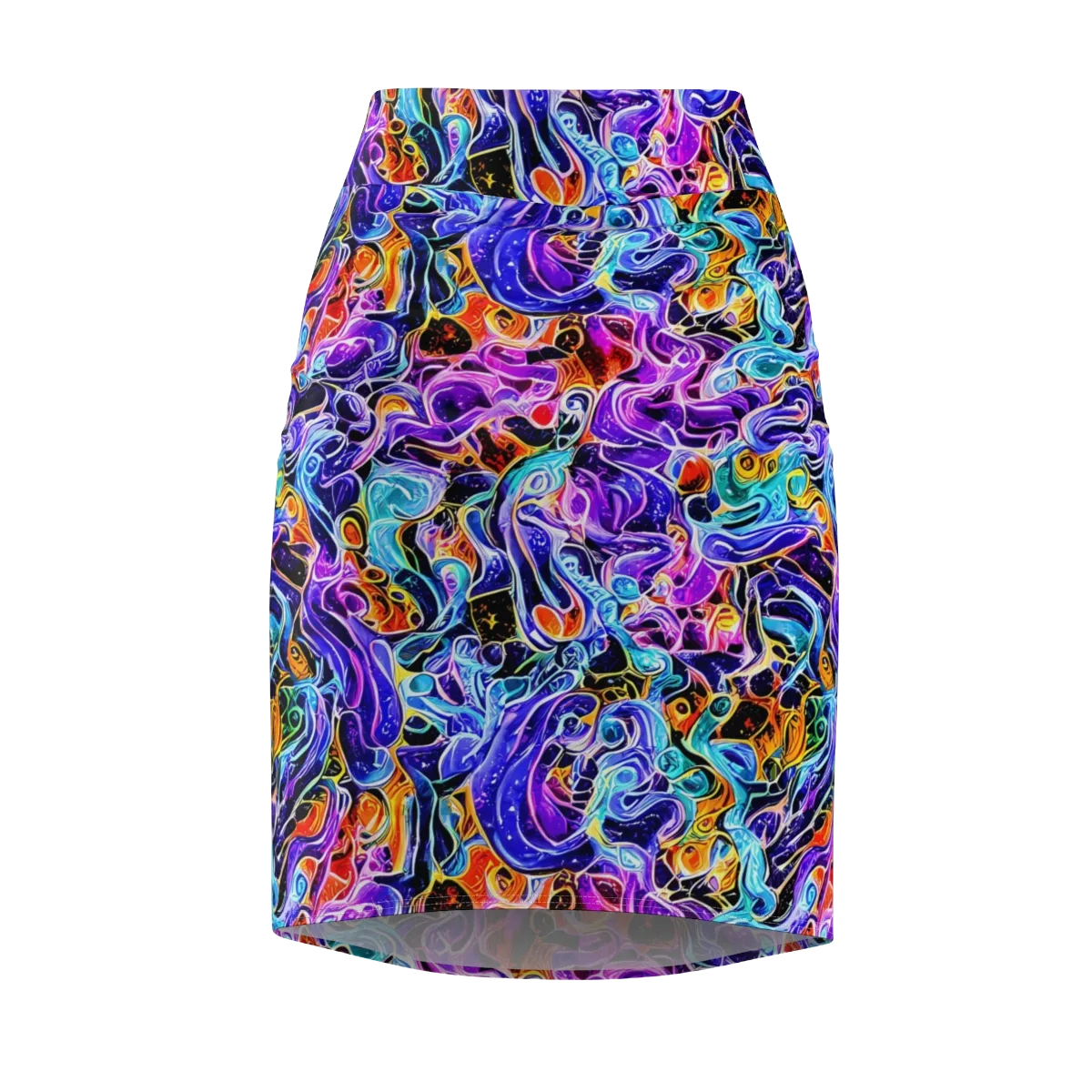 Violet Firestorm on Pencil Skirt — Front