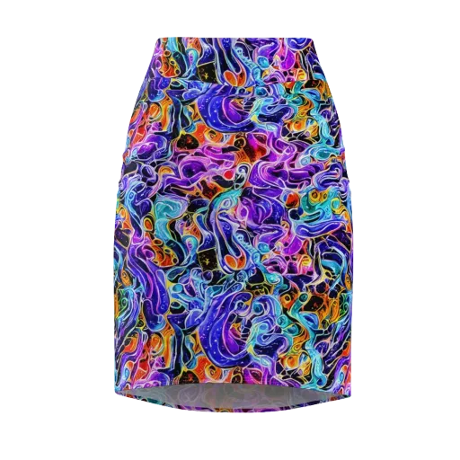 Violet Firestorm on a Pencil Skirt