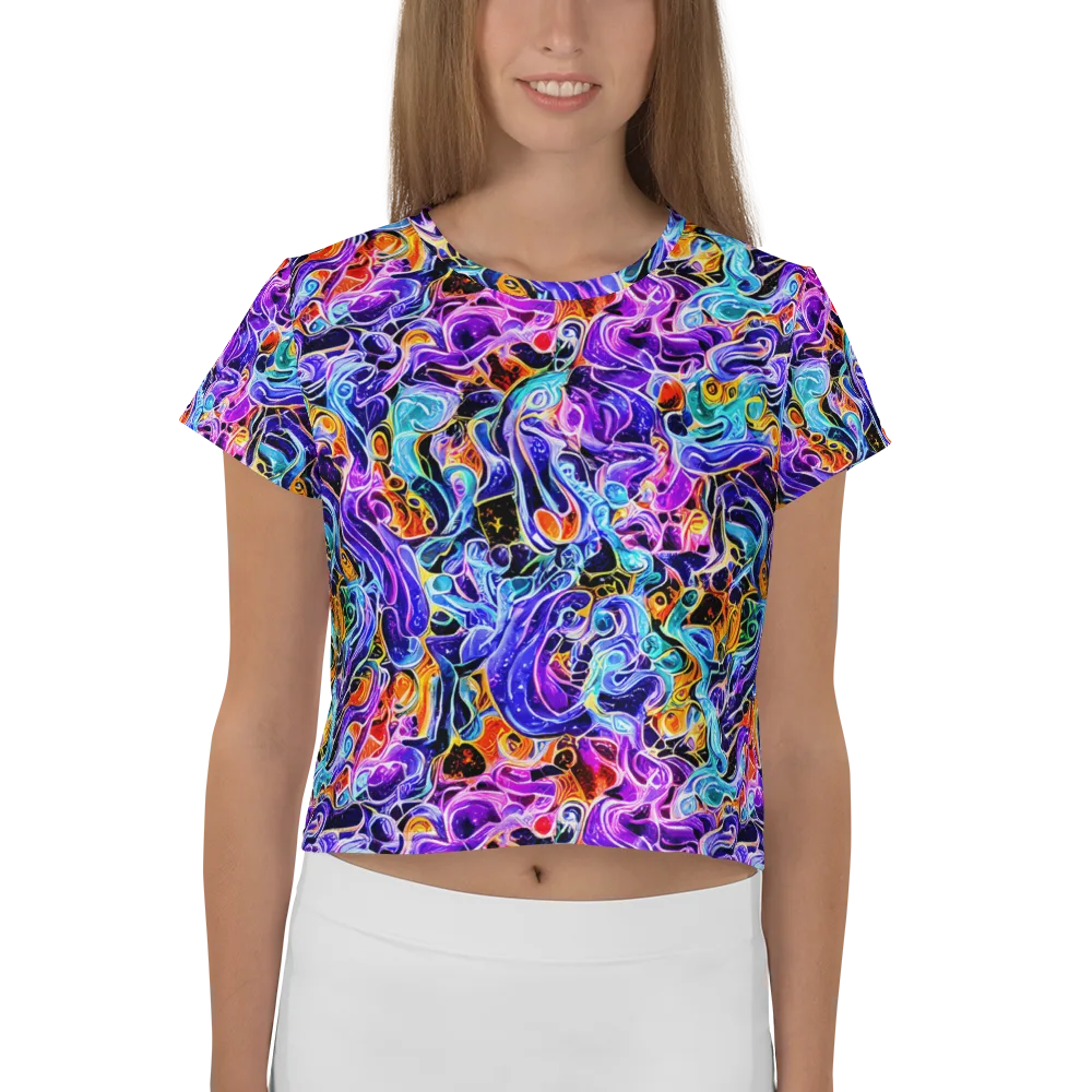 Violet Firestorm on Crop Tee — Front