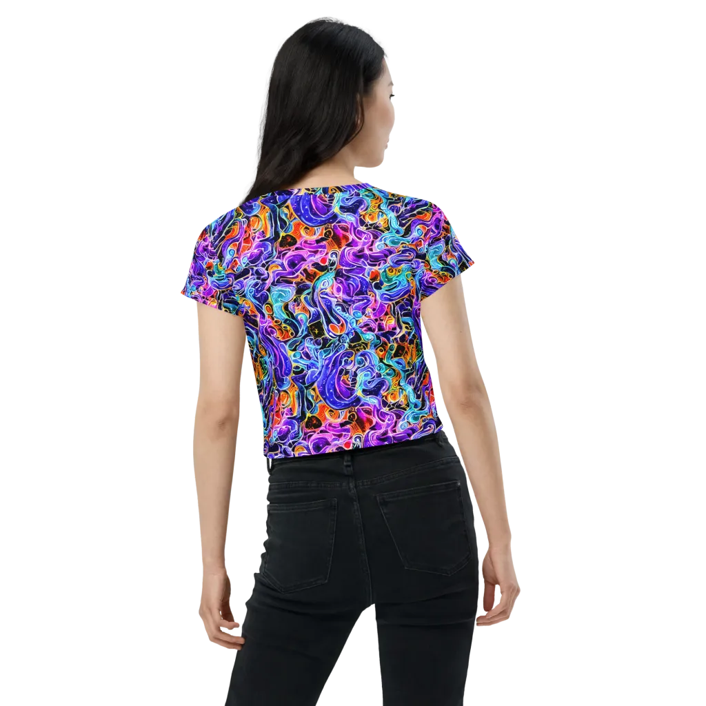 Violet Firestorm on Crop Tee — Back