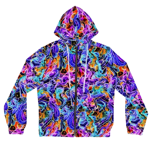 Violet Firestorm on a Women's Full-Zip Hoodie