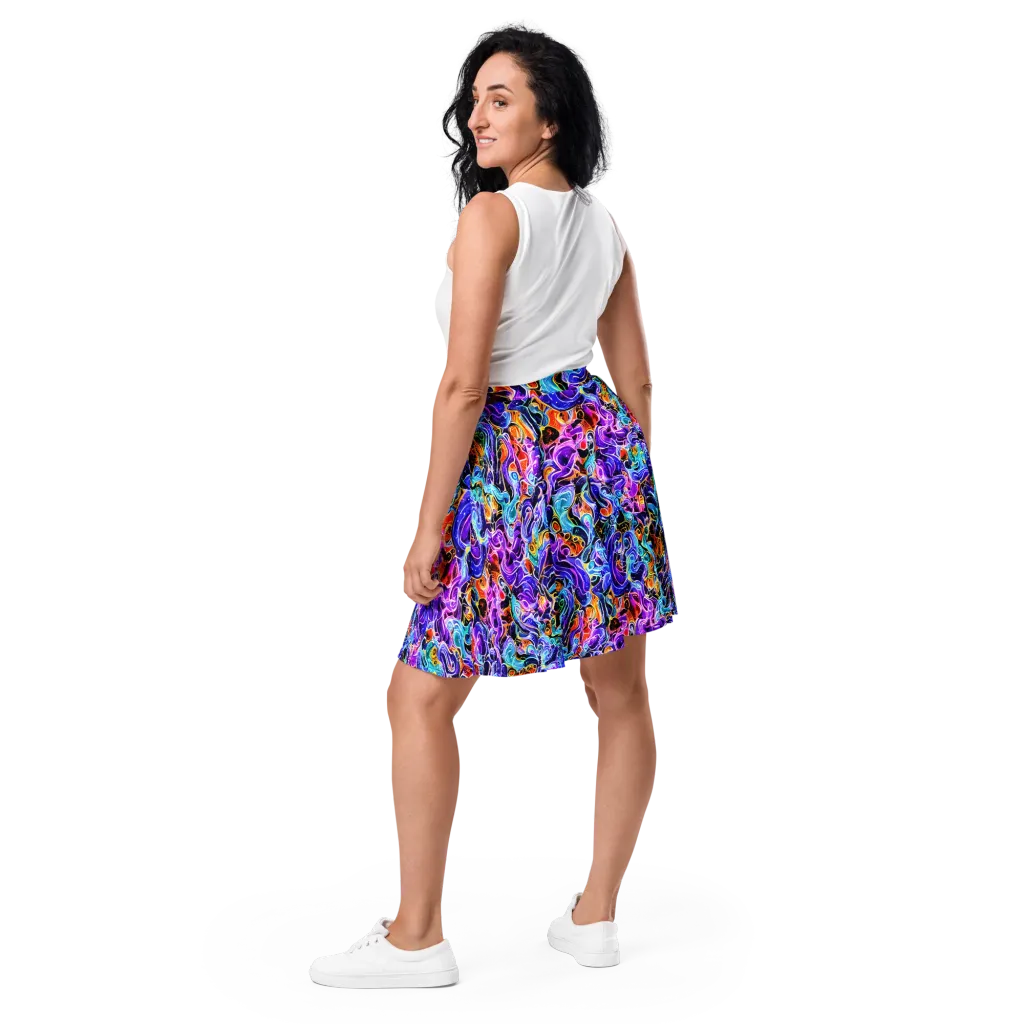 Violet Firestorm on Skater Skirt — Back