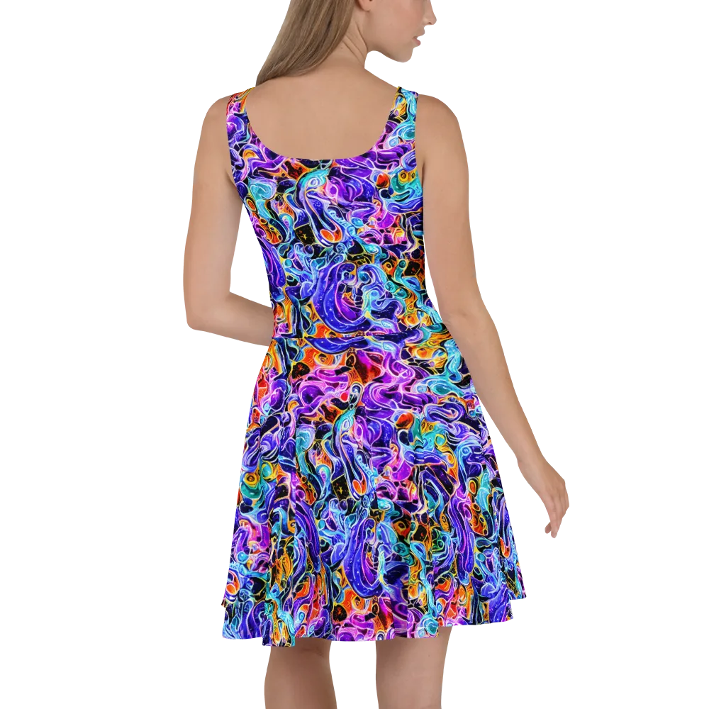 Violet Firestorm on Skater Dress — Back