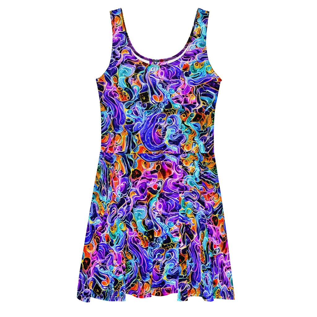 Violet Firestorm on Skater Dress — Front