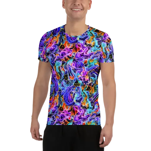 Violet Firestorm on a Men's Athletic T-Shirt