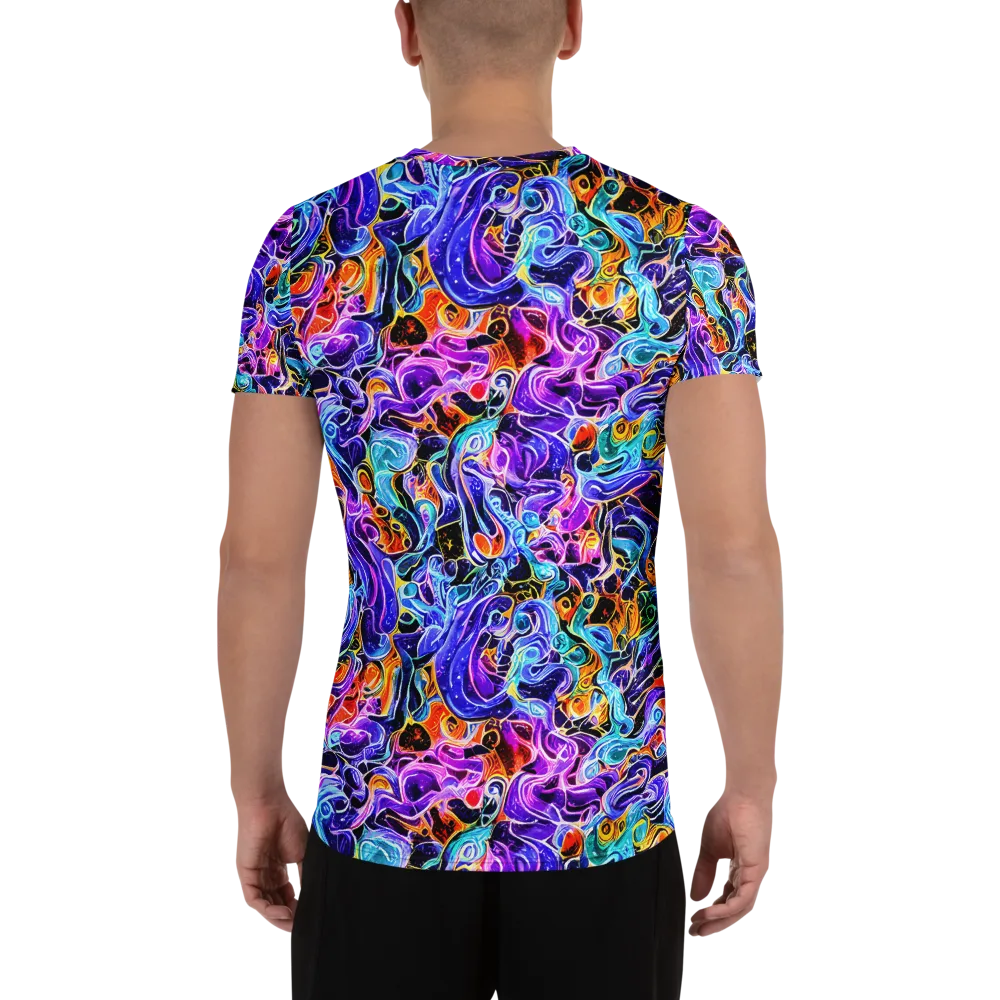 Violet Firestorm on Men's Athletic T-Shirt — Back